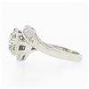 Image 6 : Vintage Platinum 1.66 ctw Old European Cut Dual Diamond Bypass Ring w/ Accents