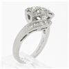 Image 9 : Vintage Platinum 1.66 ctw Old European Cut Dual Diamond Bypass Ring w/ Accents