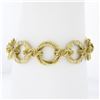 Image 1 : (2) Vintage 18k Gold Interlocking Textured Twisted Wire w/ Diamond Bracelet Set