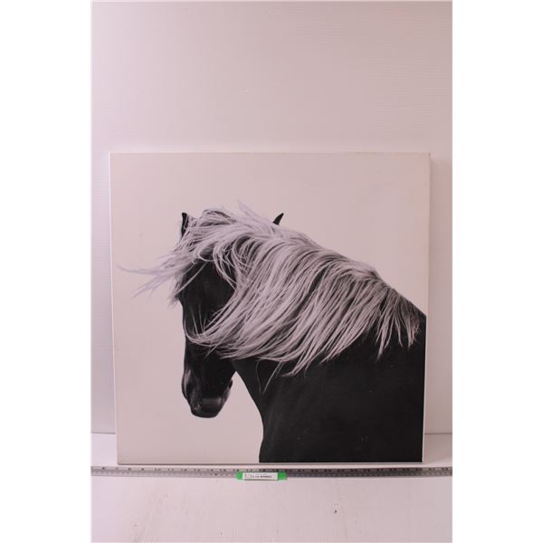 Horse Picture on Wood Frame - 24" x 24"