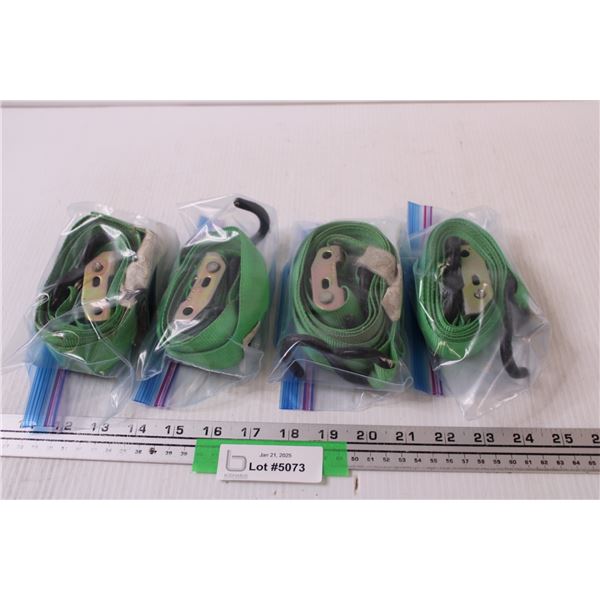 (4) Green Ratchet Straps - Approx 8ft Long Each