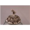 Image 2 : Glass Kitchen Apothecary Style Canister w/Metal Lid (Birds Tail Broke, Slight Crack in Corner) - 11.