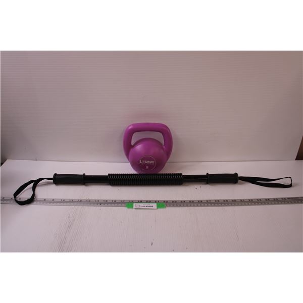 5-LB Kettle Bell & Arm Tension Bar Workout Equipment