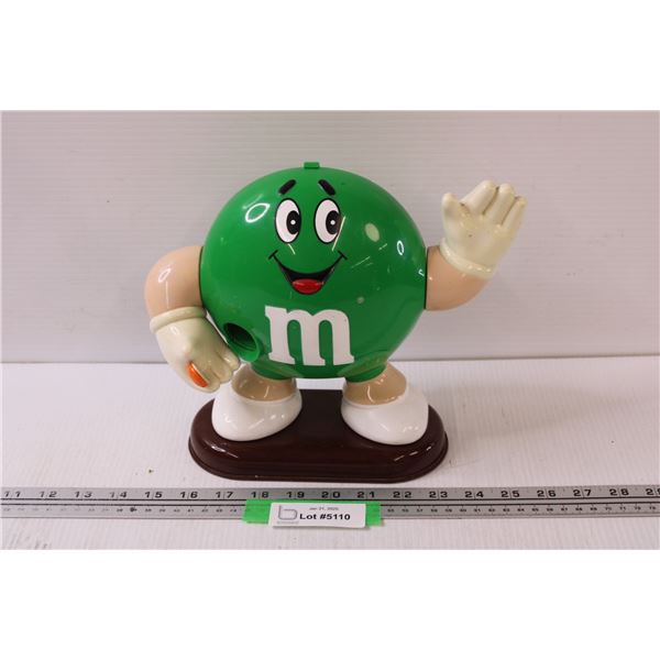 M & M's Candy Dispenser - Green - 10" x 9" x 4"