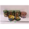 Image 1 : (5) M & M's Collector Tins: (3) Christmas Tree Ornaments in One Tin - Rest of Tins are Empty