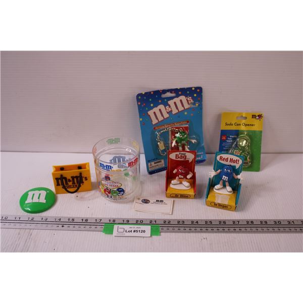 M & M's Merchandise Lot: Key Chains, Decor, Cup, Misc.