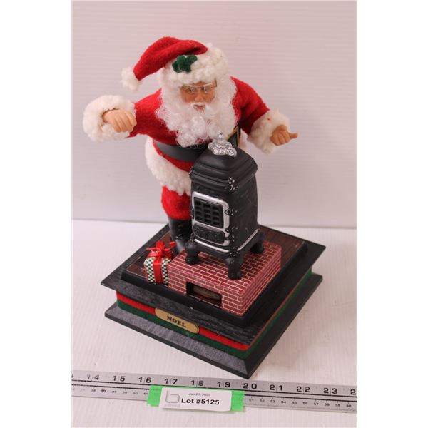 Musical Santa Figurine - Plays "O Christmas Tree" - Works - 12" x 8"