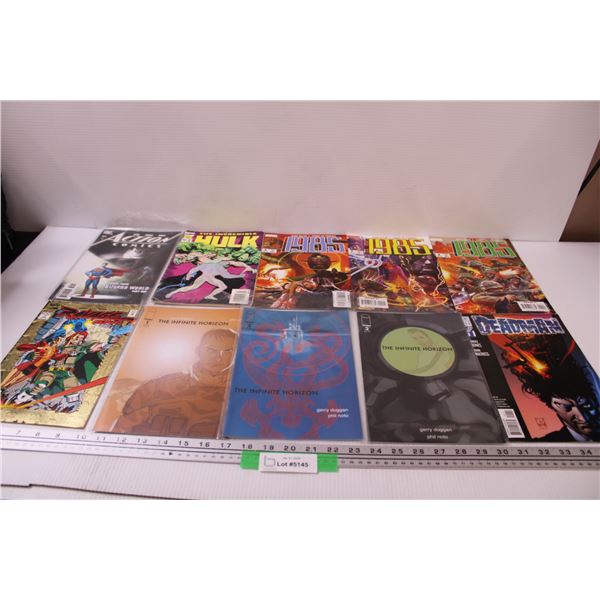 (10) Comicbooks: Hulk, 1985, Infinite Horizon, Deadman, Batman, Ravage