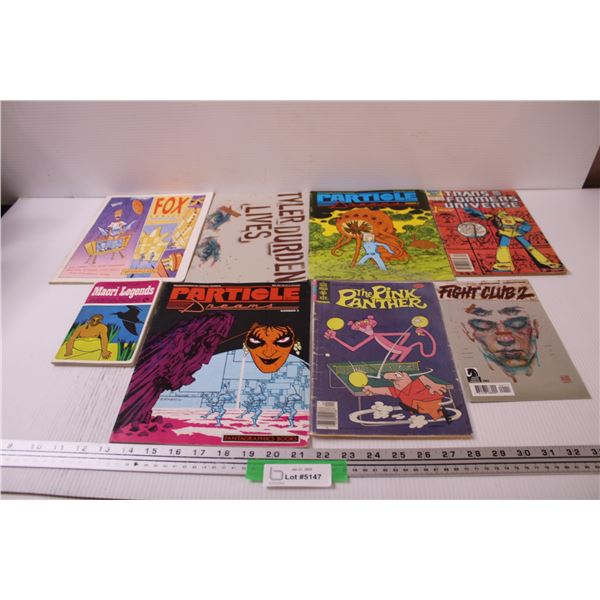 (8) Comicbooks: Transformers, Pink Panther, Maori Legends, Paerticle Dreams, Fox Comics