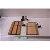 Image 1 : (2) Wood Cheese Cutting Boards, Saskatchewan Pool Salt & Pepper Shakers