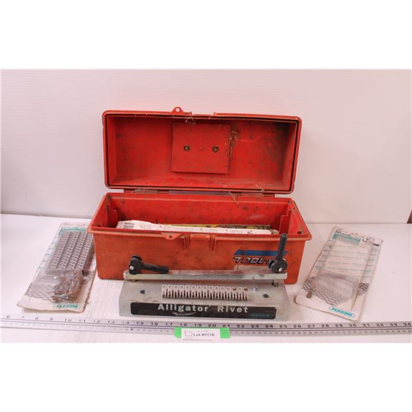 Alligator Rivet Machine & Supplies in Tool Box
