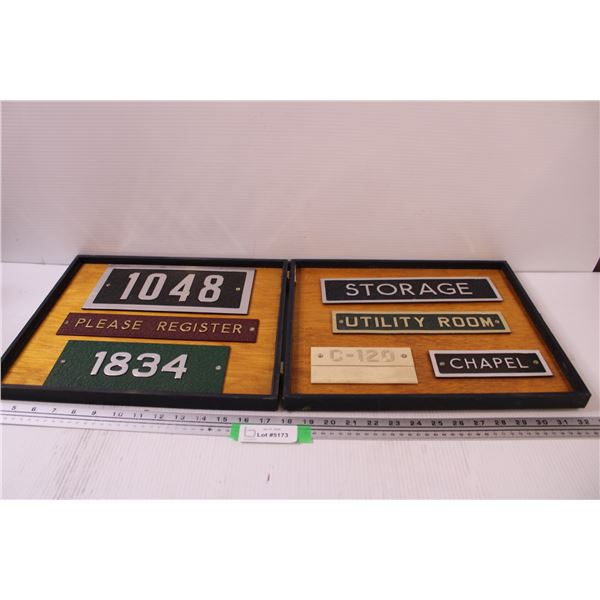 (7) Metal Door Signs in Case