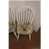 Image 2 : * (3) Farmhouse Style Wood Dining Chairs - 37" Back Height x 18" Seat Height - Some Wear