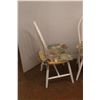 Image 3 : * (3) Farmhouse Style Wood Dining Chairs - 37" Back Height x 18" Seat Height - Some Wear