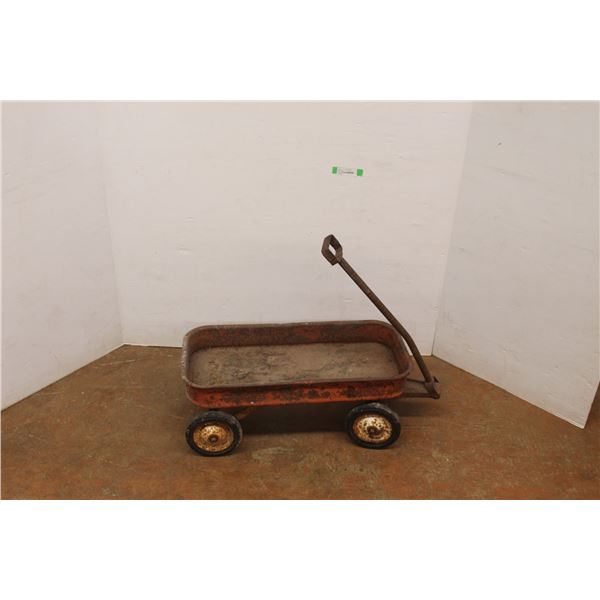 * Vintage Metal Radio Flyer Wagon - Some Wear/Rust - 28" x 13"