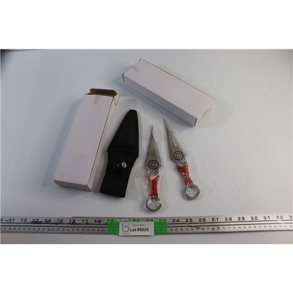 (4) Throwing Knives with Sheaths