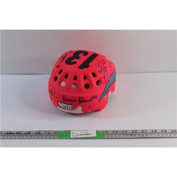 NOS 13 Autographed Hockey Bevefit Helmet - Authenticity Not Guaranteed