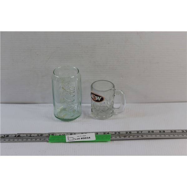 Coca-Cola Pint and A&W Miniature Mug