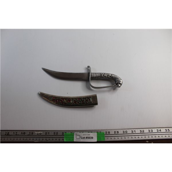 Decorative 7'' Curved Blade Knife with Sheath