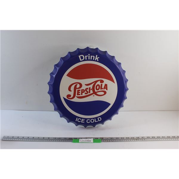 Pepsi Cola Bottle Cap Sign