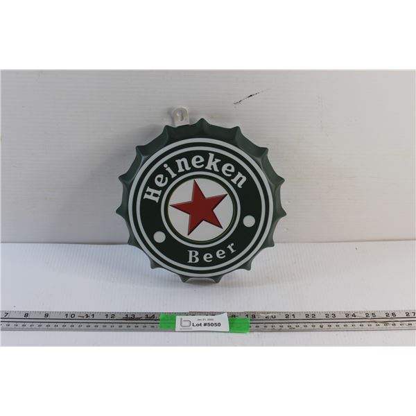 Heineken Beer Bottle Cap Sign