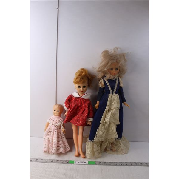 (3) Vintage Dolls Up to 20" Tall