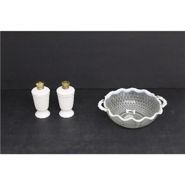 Moonstone Bowl and Salt & Pepper Shakers