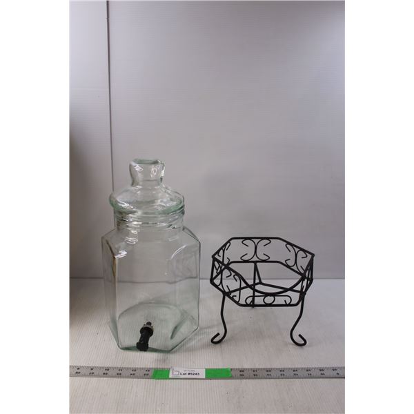 Del Sol Glass Beverage Dispenser with Stand