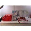 Image 1 : Red LED Lighting- Powers On, (2) Wire Wreaths, Scrapbooking Kit, Plastic Crate