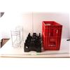 Image 1 : * 2-Tier Wire and Glass Shelf 11" Tall x 16" Wide, Coca Cola Beverage Tray, Tall Red Crate 14" Tall 