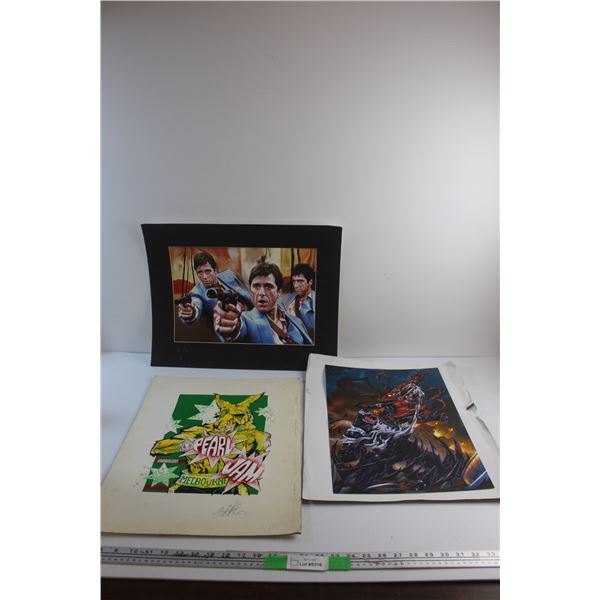 Posters - Scarface, Marvel Spider Man and Pearl Jam 20'' x 16''