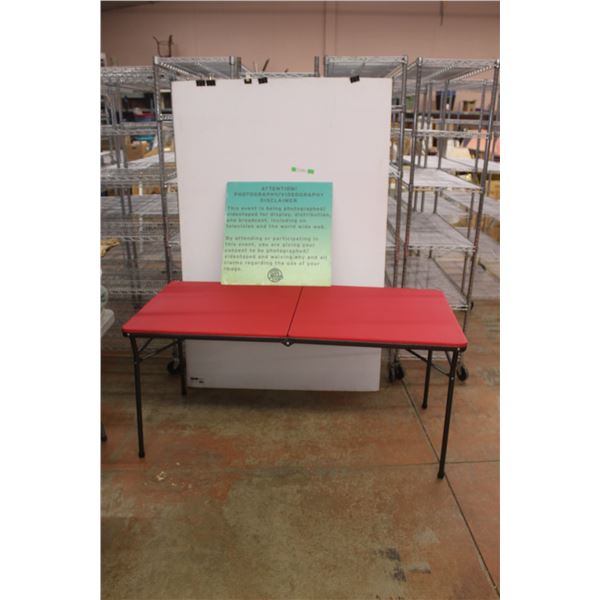 *Folding Table 60'' x 30'' x 28'' and Attention Sign
