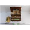 Sheaffer Pens, Wooden Jewelry Box and Assorted Pins