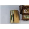 Image 2 : Sheaffer Pens, Wooden Jewelry Box and Assorted Pins