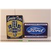 Image 1 : Chevrolet & Ford Metal Signs Approx. 12" x 8"