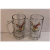 Image 2 : (2) Cancun Glass Mugs 8" Tall, Straw Hat, Pocket Knife