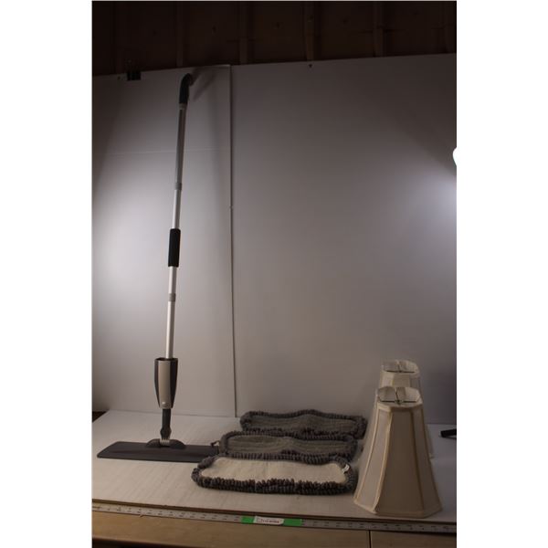 Mop with (3) Reusable Pads & Solution Bottle (2) Lampshades 9.5" Tall