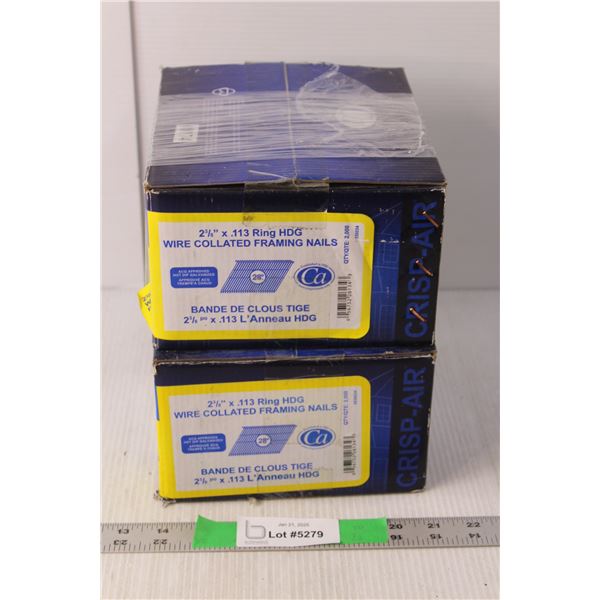 (2) Boxes of 2 3/8" x.113 Ring HDG Wire Collated Framing Nails