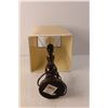 Image 3 : Brass Colored Lamp with Off White Shade and Bulb- Working, 18.5" Tall
