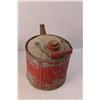 Image 2 : (2) Vintage Gasoline Cannisters- 10" Tall x 11" Wide & 8.5" Tall x 8" Wide - Empty