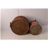 Image 4 : (2) Vintage Gasoline Cannisters- 10" Tall x 11" Wide & 8.5" Tall x 8" Wide - Empty