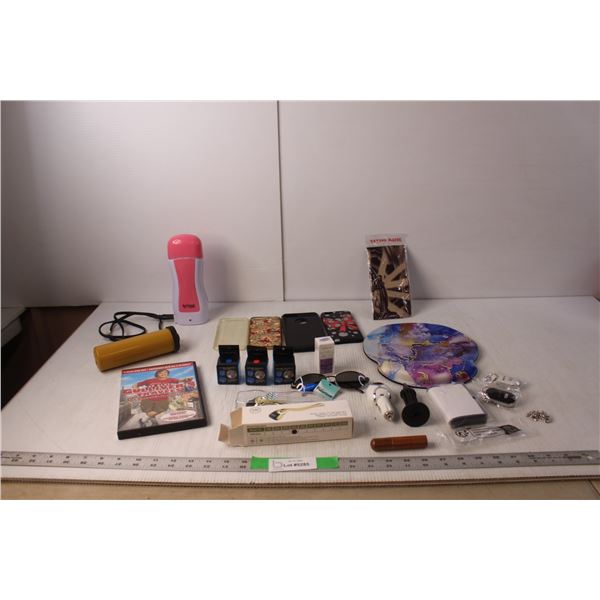 (2) Whistle Keyfinders, .5mm Dermaroller, (3) Jawline Trainers, Gulliver's Travels DVD, Cushioned Mo