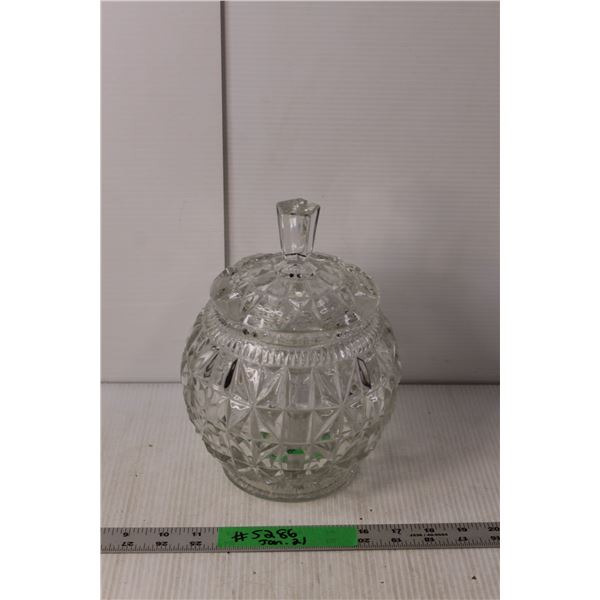 Crystal Cookie Jar with Lid 10" Tall x 7" Wide