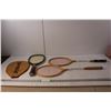 Image 1 : (2) Wooden Badminton Racquets, Ektelon Racquetball Racquet with Case