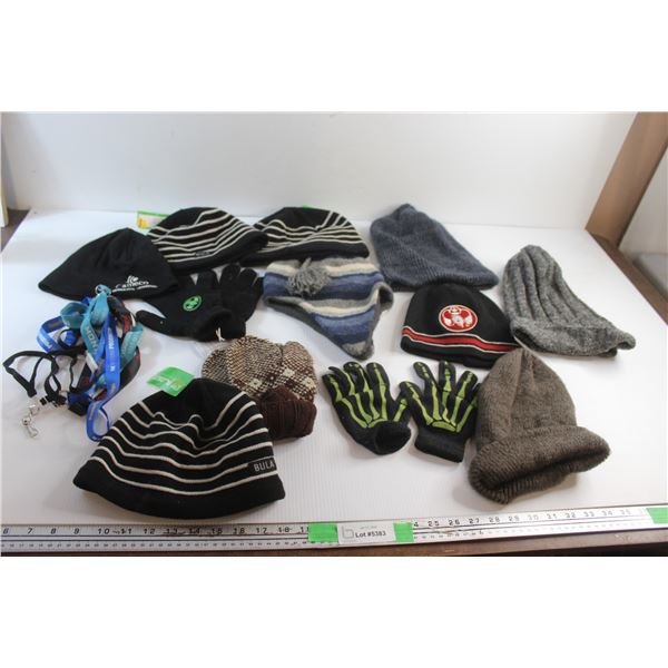 (9) Winter Toques and (3) Pairs of Gloves, Variety Lanyards