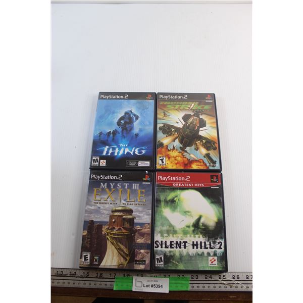 (4) Sony PlayStation 2 (PS2) Games - The Thing, Silent Hill 2 and Thunder Strike