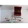 Image 1 : Vintage Musical Jewelry Box, Assorted Jewelry, Earrings and Watch