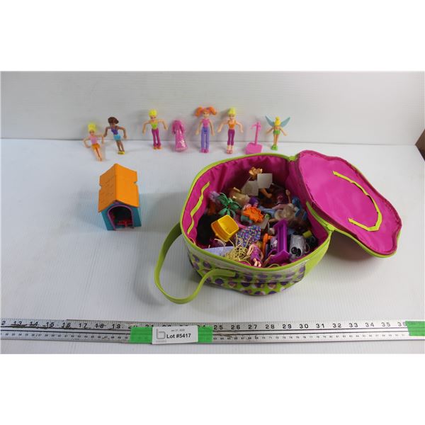 Polly Pocket Figurines, Toys and Bag