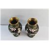 Image 2 : Pair of Cloisonne Brass Vases