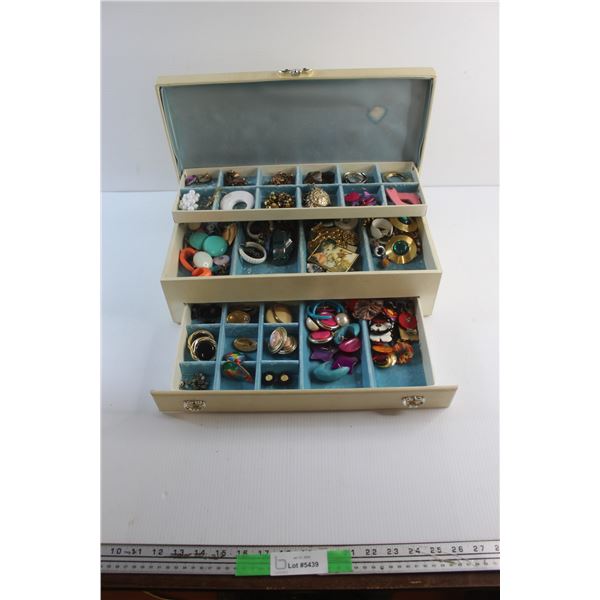 Large Jewelry Box and Assorted Jewelry